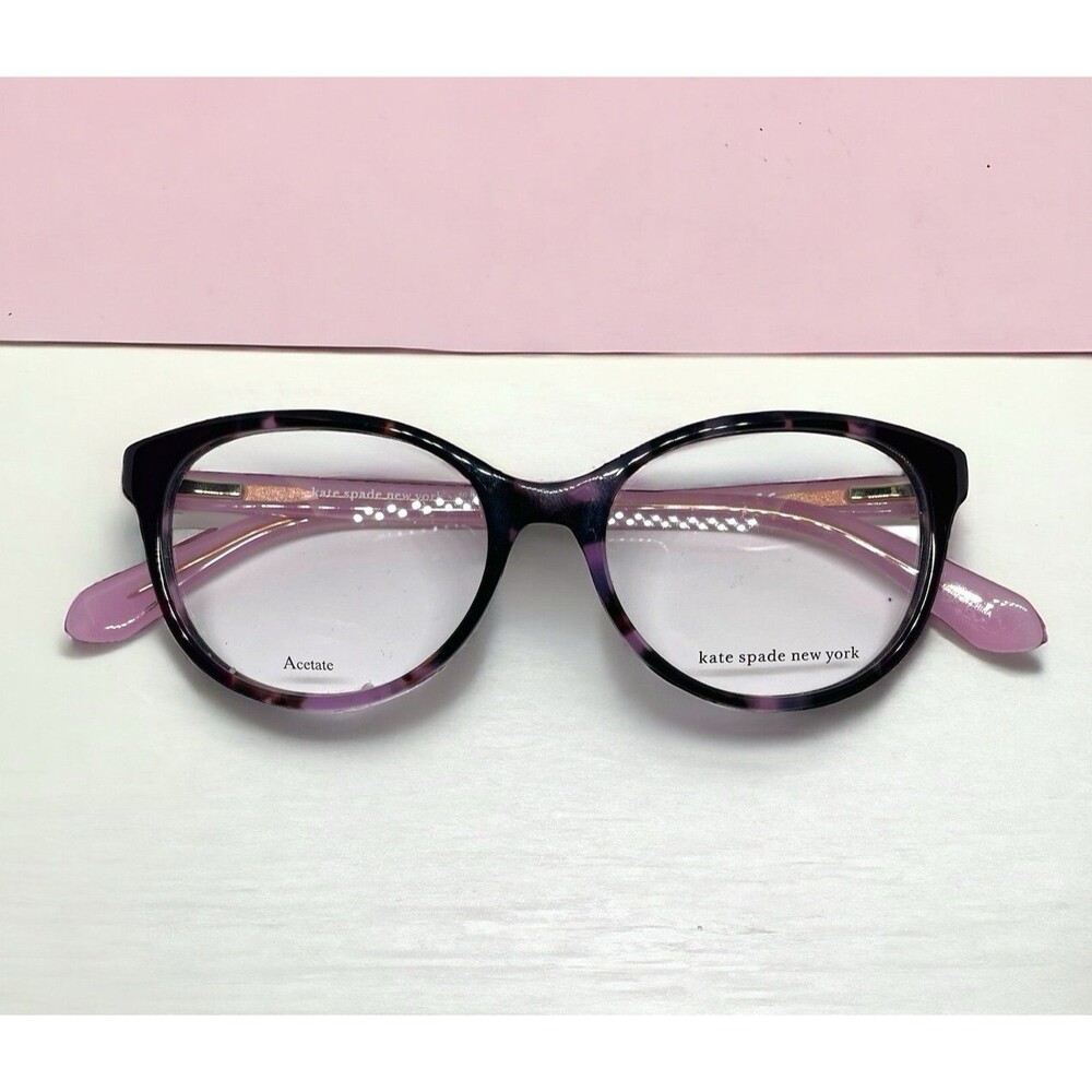 kate spade Purple Tortoise and Pink Round Acetate Glasses